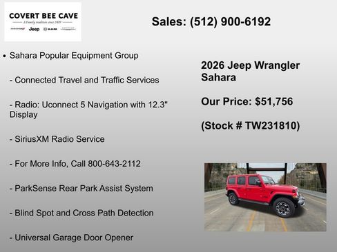 New 2026 Jeep Wrangler Unlimited Sahara AWD/4WD image 18