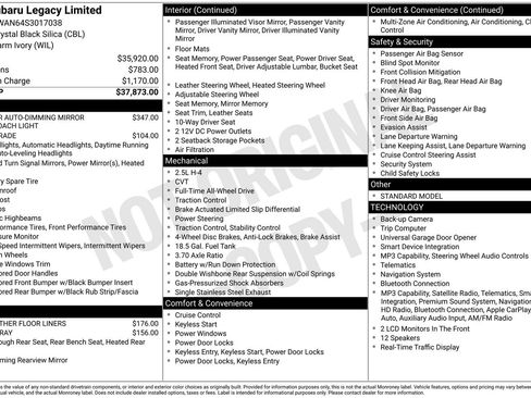 Certified 2025 Subaru Legacy Limited AWD/4WD image 34