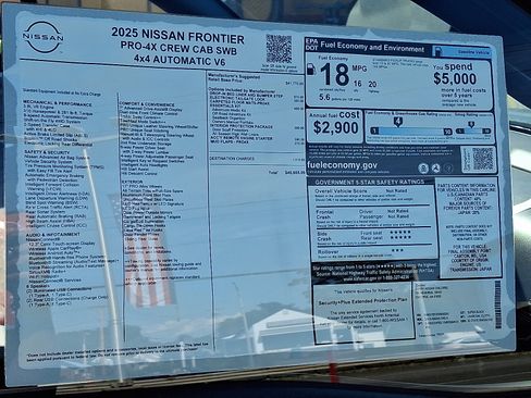 New 2025 Nissan Frontier PRO-4X w/ Interior Protection Package image 17