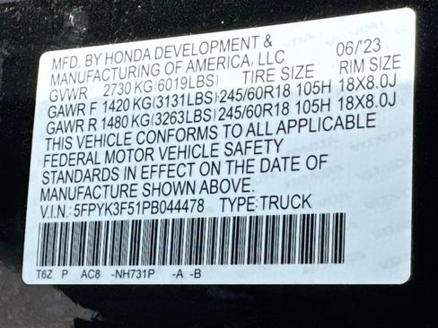 Used 2023 Honda Ridgeline RTL image 34