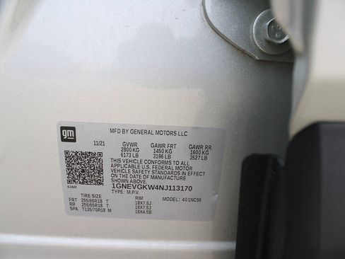 Used 2022 Chevrolet Traverse LT w/ LPO, Floor Liner Package AWD/4WD image 12