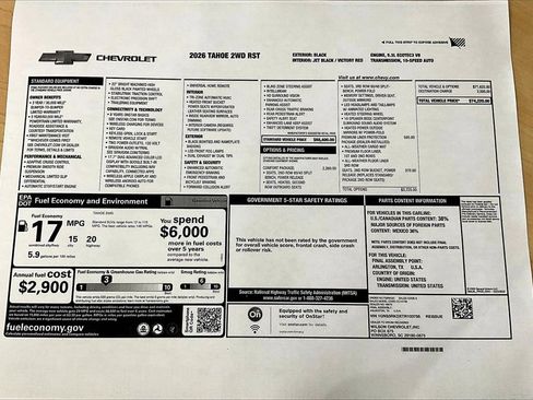New 2026 Chevrolet Tahoe RST w/ Comfort Package image 14