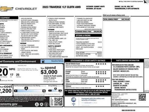Used 2023 Chevrolet Traverse LT AWD/4WD image 3