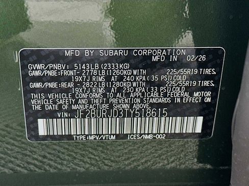 New 2026 Subaru Outback Touring XT AWD/4WD image 31