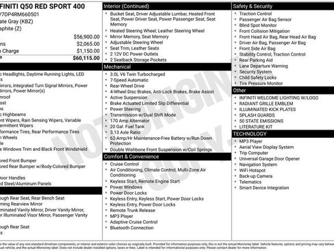 Used 2024 INFINITI Q50 Red Sport 400 image 46