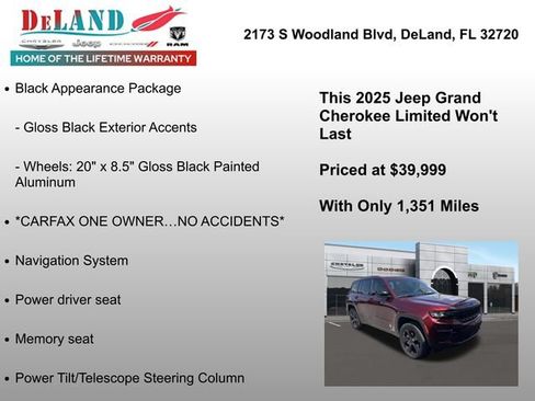 Used 2025 Jeep Grand Cherokee Limited w/ Luxury Tech Group II AWD/4WD image 6