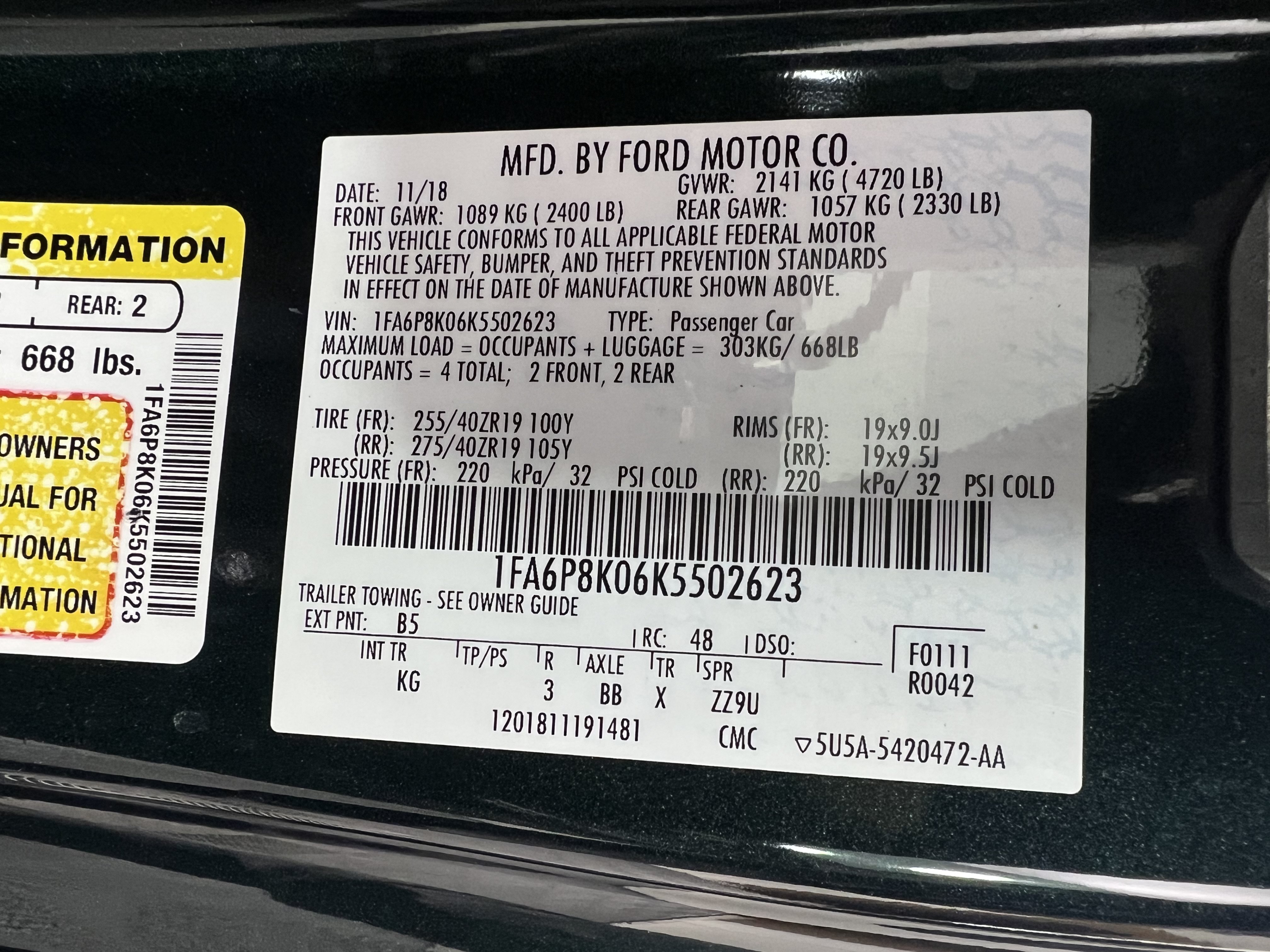 Used 2019 Ford Mustang Bullitt w/ Bullitt Electronics Package RWD image 33