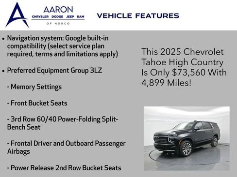 Used 2025 Chevrolet Tahoe High Country image 4