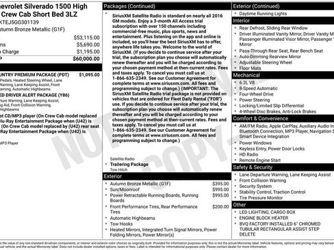 Used 2016 Chevrolet Silverado 1500 High Country w/ High Country Premium Package AWD/4WD image 38