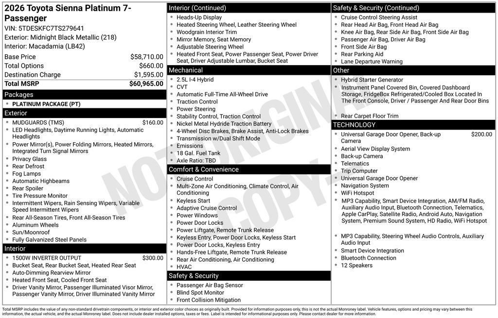 Used 2026 Toyota Sienna Platinum AWD/4WD image 32