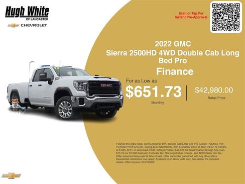 Used 2022 GMC Sierra 2500 Pro w/ Convenience Package image 3