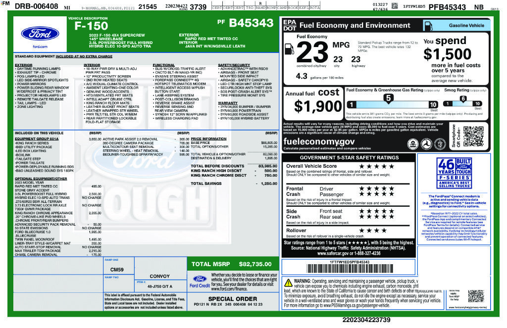 Certified 2023 Ford F150 King Ranch w/ Equipment Group 601A High AWD/4WD image 39