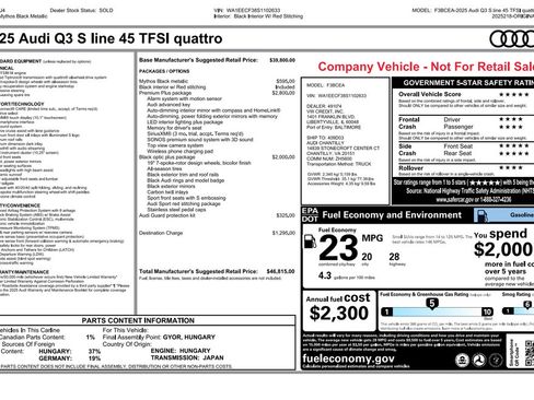 Used 2025 Audi Q3 2.0T Premium Plus w/ Premium Plus Package AWD/4WD image 10