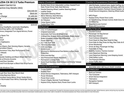 Certified 2025 MAZDA CX-30 2.5 Turbo w/ Premium Package AWD/4WD image 6