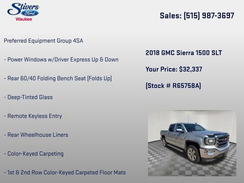 Used 2018 GMC Sierra 1500 SLT AWD/4WD image 8