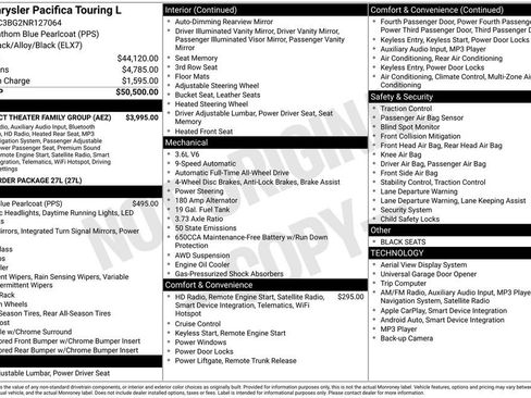 Used 2022 Chrysler Pacifica Touring-L w/ Uconnect Theater Family Group image 50