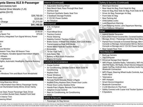 Certified 2021 Toyota Sienna XLE FWD image 2