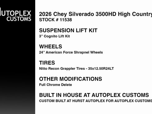 Used 2026 Chevrolet Silverado 3500 High Country w/ High Country Premium Package image 2
