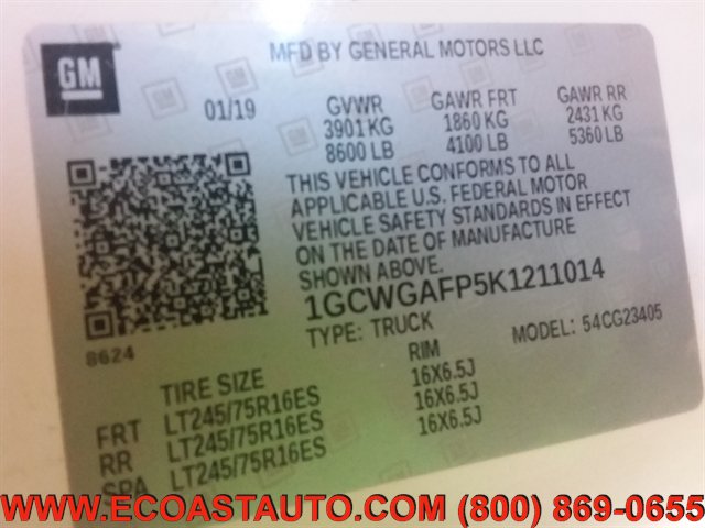 Used 2019 Chevrolet Express 2500 w/ Driver Convenience Package RWD image 14