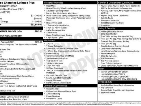 Used 2021 Jeep Cherokee Latitude Plus w/ Mopar Interior Package AWD/4WD image 24