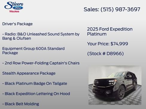 Used 2025 Ford Expedition Platinum w/ Stealth Performance Package AWD/4WD image 16