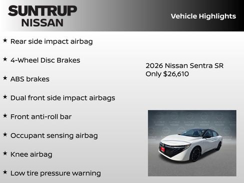 New 2026 Nissan Sentra SR FWD image 16