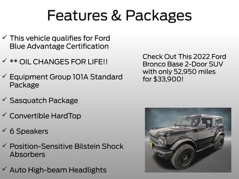 Used 2022 Ford Bronco 2-Door w/ Sasquatch Package AWD/4WD image 4