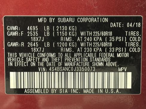 Used 2018 Subaru Outback 2.5i Limited AWD/4WD image 37