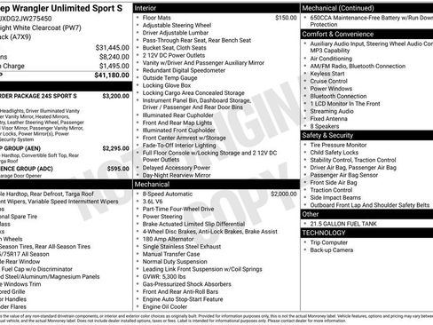 Used 2018 Jeep Wrangler Unlimited Sport S AWD/4WD image 2