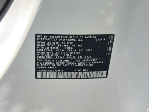 Used 2019 Volkswagen Atlas SEL Premium AWD/4WD image 38