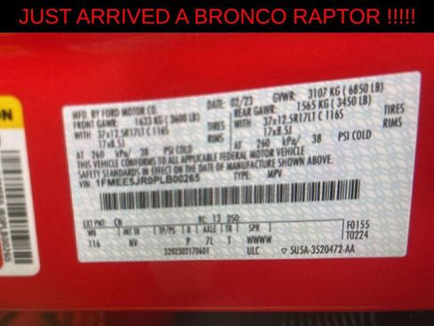 Used 2023 Ford Bronco Raptor AWD/4WD image 46