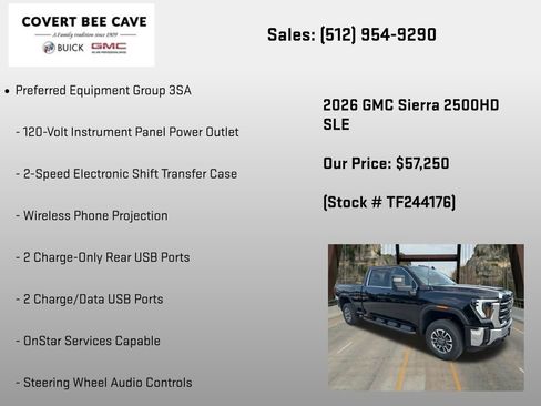 New 2026 GMC Sierra 2500 SLE AWD/4WD image 12