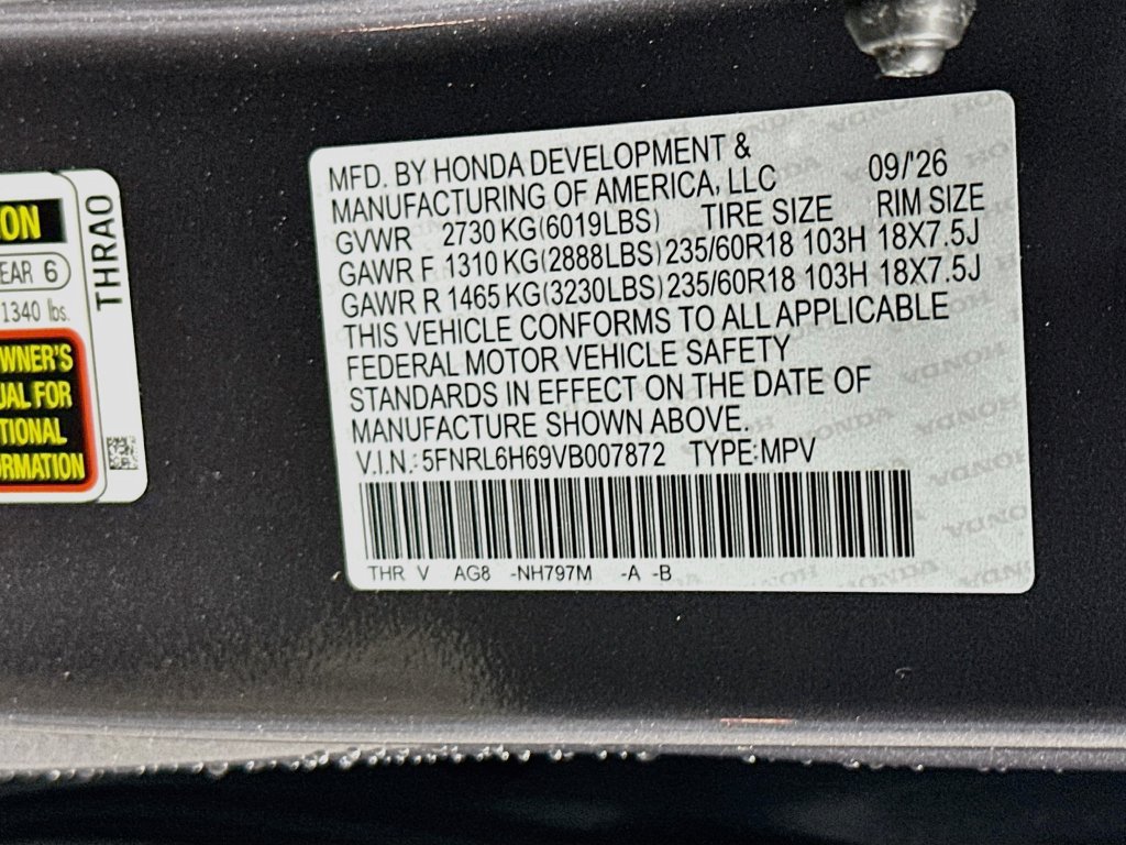 New 2027 Honda Odyssey EX-L image 33