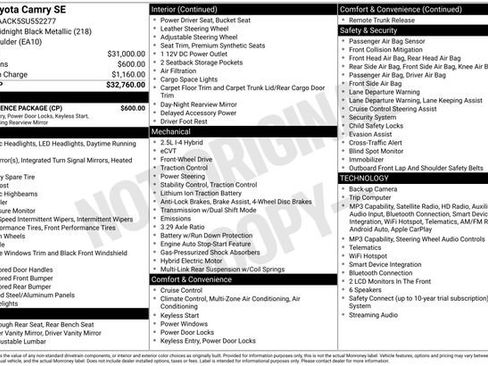 Used 2025 Toyota Camry SE w/ Convenience Package FWD image 10
