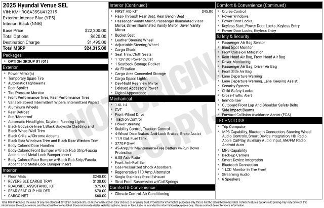 Used 2025 Hyundai Venue SEL FWD image 4