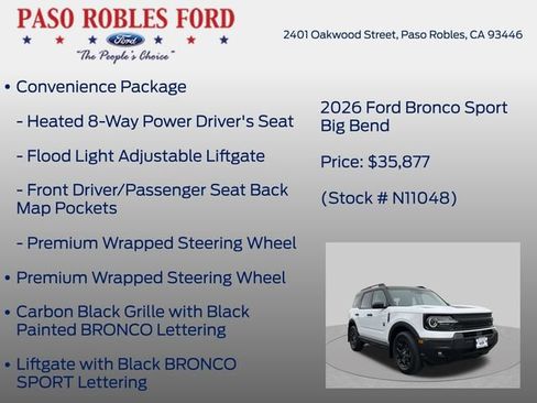 New 2026 Ford Bronco Sport Big Bend w/ Convenience Package AWD/4WD image 12