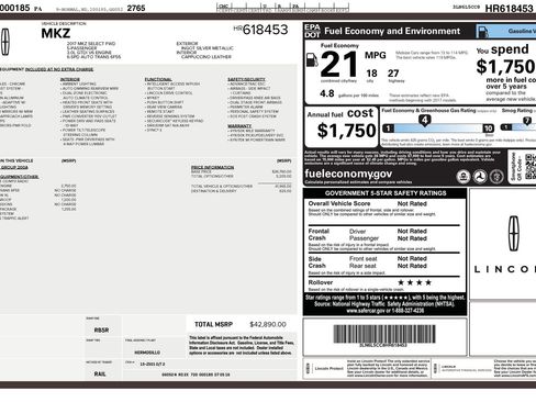 Used 2017 Lincoln MKZ Select w/ Select Plus Package image 5