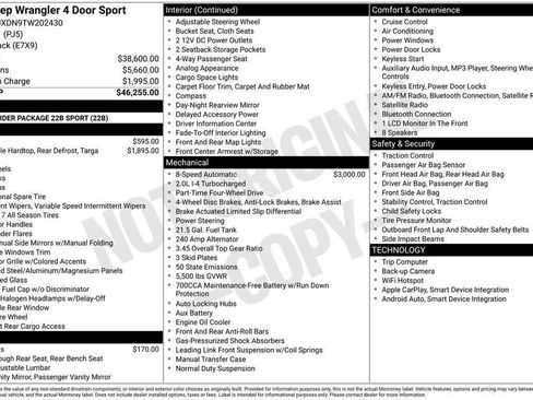 New 2026 Jeep Wrangler Unlimited Sport AWD/4WD image 29
