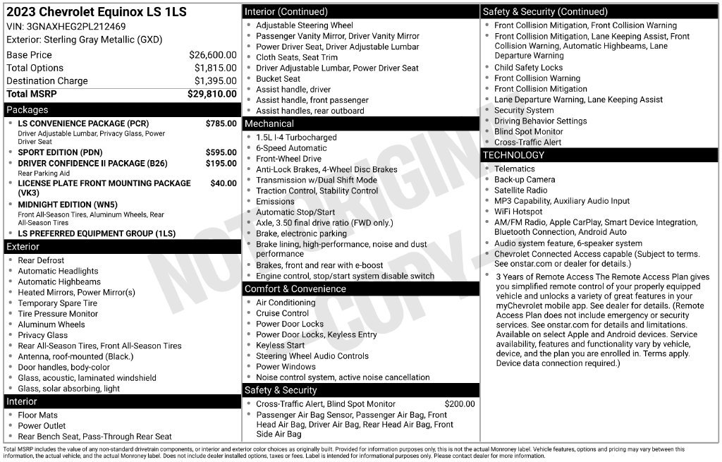Used 2023 Chevrolet Equinox LS w/ LS Convenience Package FWD image 43