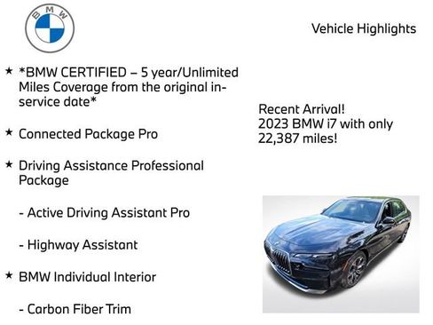 Certified 2023 BMW i7 xDrive60 AWD/4WD image 4