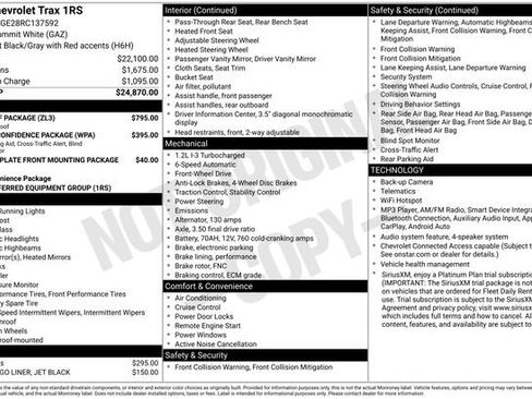 Used 2024 Chevrolet Trax RS w/ Sunroof Package FWD image 15