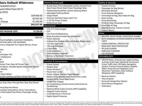 Used 2024 Subaru Outback Wilderness w/ Wilderness Package AWD/4WD image 30