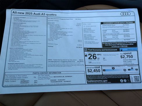 New 2025 Audi A5 2.0T Premium Plus image 18