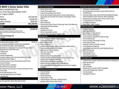 Used 2023 BMW 530e w/ Premium Package RWD image 3