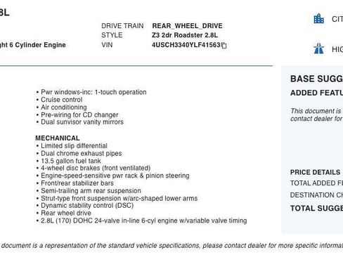 Used 2000 BMW Z3 2.8 RWD image 5
