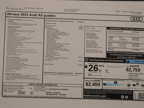 New 2025 Audi A5 2.0T Prestige image 33