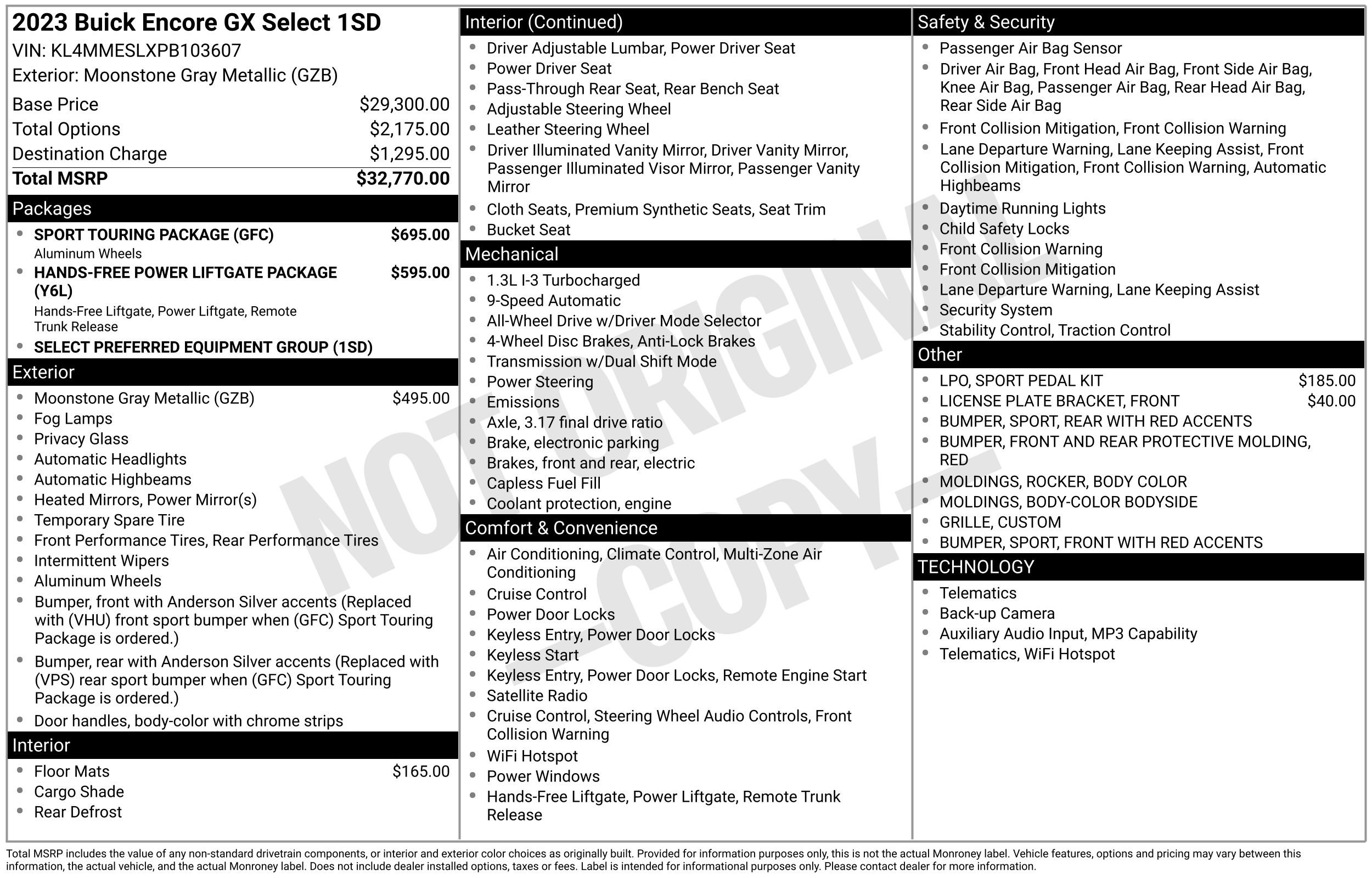 Used 2023 Buick Encore GX Select w/ Sport Touring Package AWD/4WD image 43