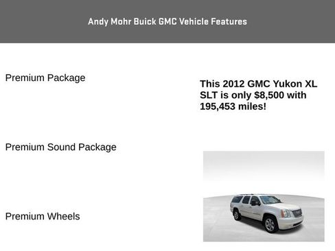 Used 2012 GMC Yukon XL SLT w/ SLT-2 Equipment Package AWD/4WD image 8