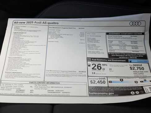New 2025 Audi A5 2.0T Premium image 18