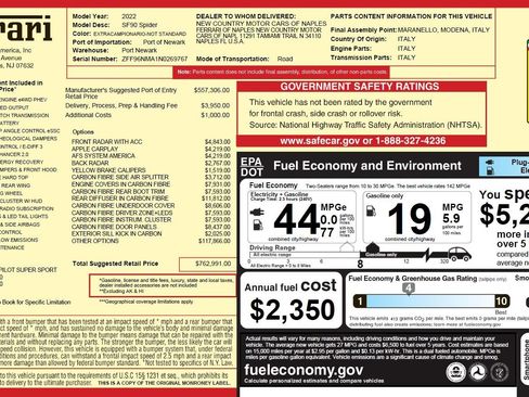 Certified 2022 Ferrari SF90 Spider image 2